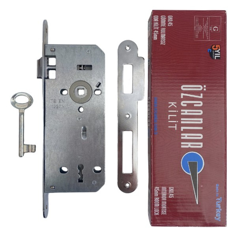 Özcanlar Oval 45MM Gömme Iç Kapı Oda Kilidi (ODA)(18MMX45MM) Kilit Fiyatı