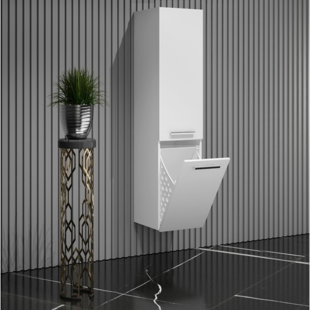 Özceden Boy Dolabı Sepetli Beyaz Mdf Banyo Dolabı / Mobilyası Fiyatı