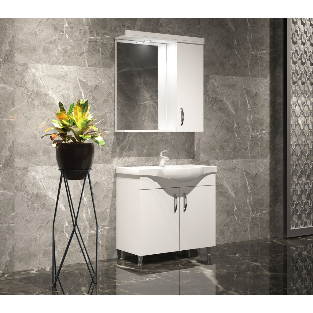 Özceden Yıldız Banyo Dolabı 55 cm Beyaz Mdf Banyo Dolabı / Mobilyası Fiyatı