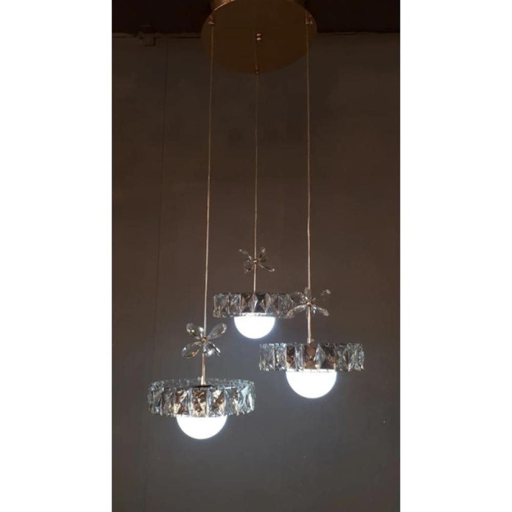 ÖZÇELİKLER Luxury Lüks Kristal LED Li Salon ve Oda Sarkıt Avizesi - 3'lü Avize Fiyatı