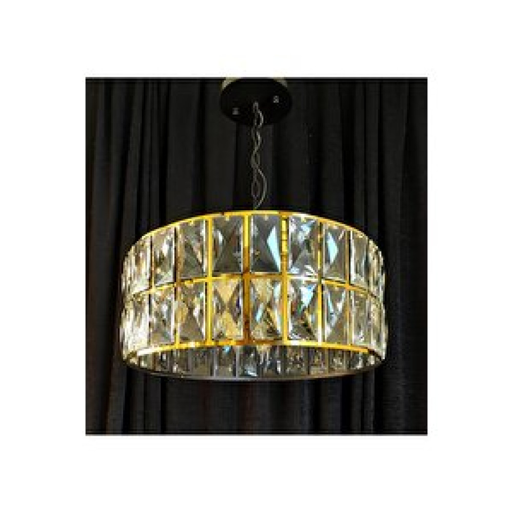 Özçelikler Mini Lotus Gold Daire Şeffaf Kristal Taşlı Lüks Salon Avizesi Standart Avize Fiyatı