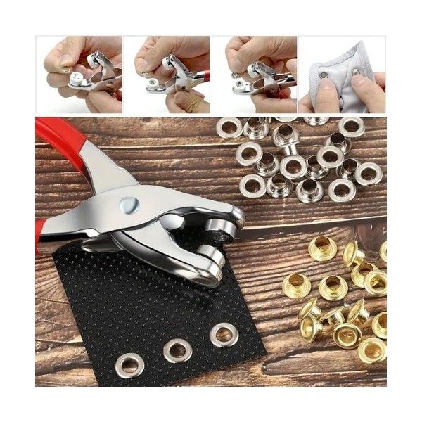 Ozcmax Metal 200 Adet Paslanmaz Çelik Çıtçıt ve Pense Seti Makinesi Kuş Gözü Pensesi Bebek Elbise Çıtçıt Montaj Seti Evcil Hayvan Ürünleri Fiyatı