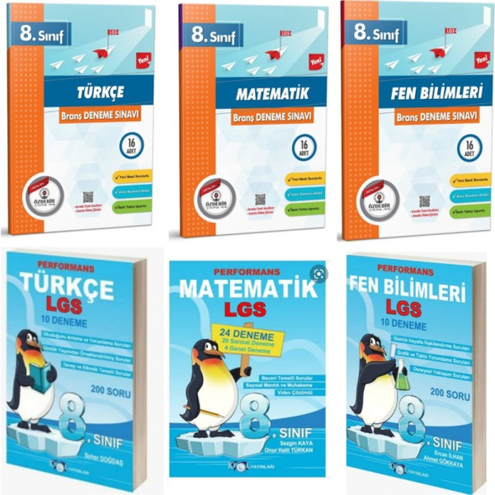 Özde Bir Yayınları 8. Sınıf Türkçe Matematik Fen Branş Denemeleri ve İdol LGS Branş Denemeleri Kaynak Kitapları Fiyatı