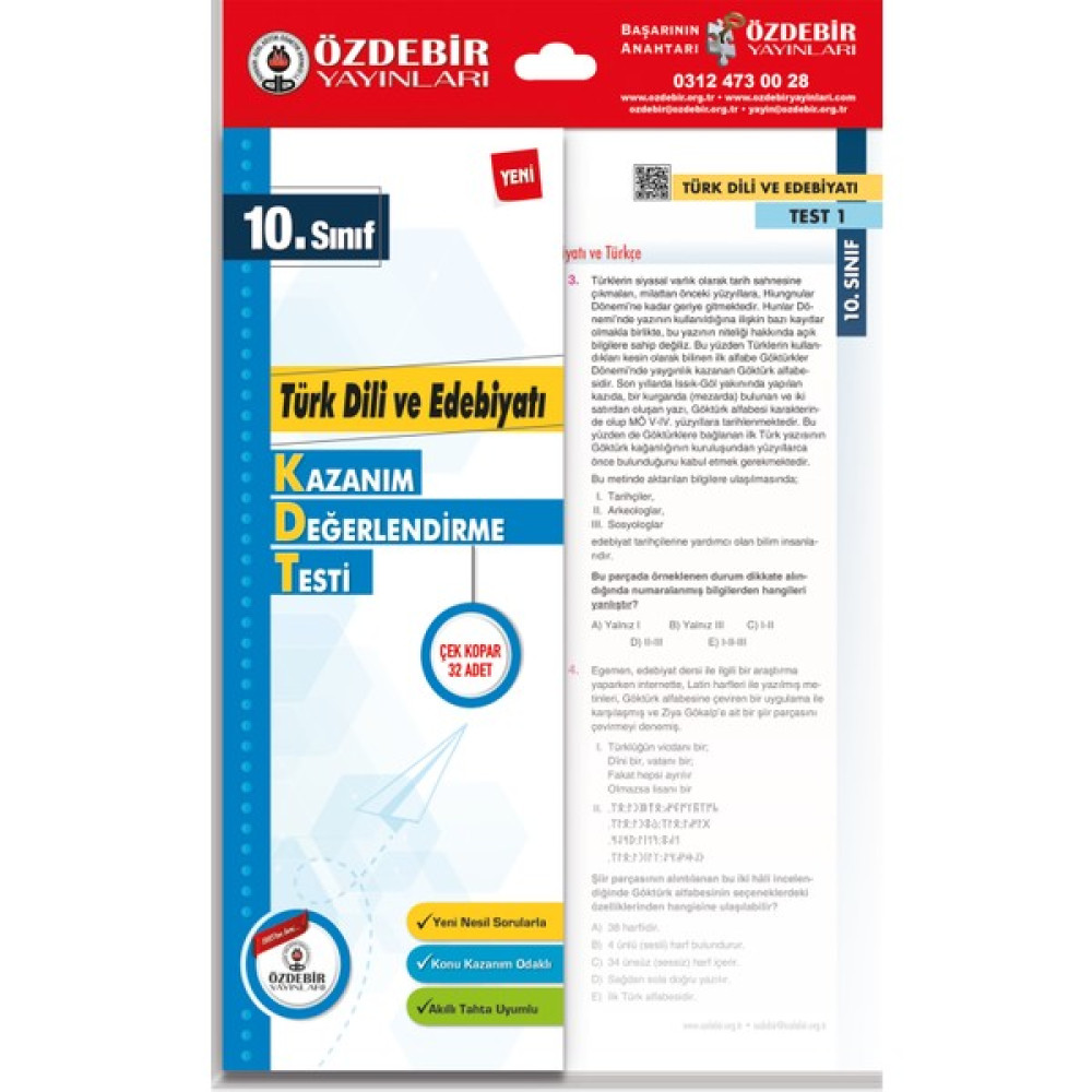 Özde Bir Yayınları Özdebir 10.sınıf Türk Dili ve Ede. Yapraktest Yaprak Testler Fiyatı