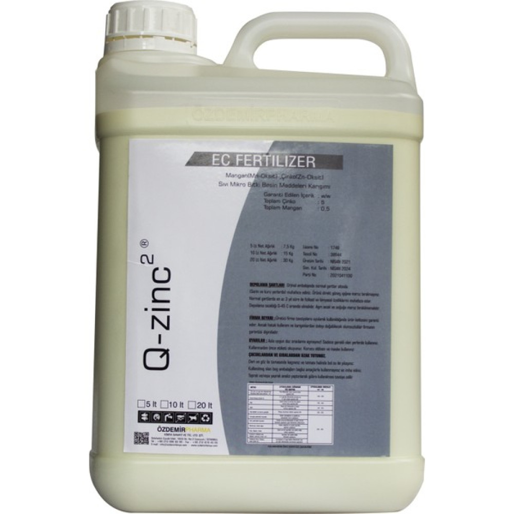 Özdemir Pharma Q-Zinc² Çinkolu ve Manganlı Sıvı Mikro Bitki Besin Maddeleri Karışımı 5 Lt Oto Boyaları Fiyatı