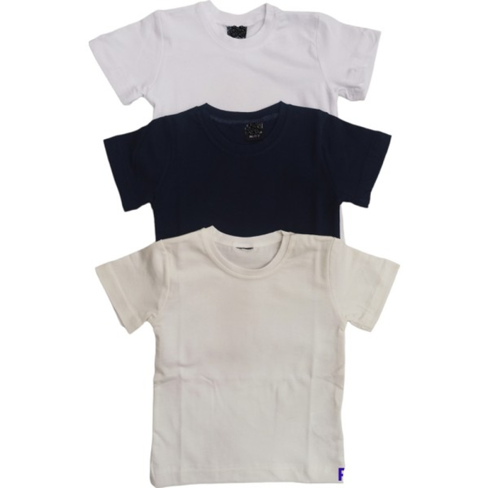 Özdemirli Bebe Basic Düz Bisiklet Yaka Kısa Kollu Likralı Badi Sweat T-Shirt (3 Lü Paket Krem-Lacivert-Beyaz)  Kız Çocuk T-shirt Fiyatı
