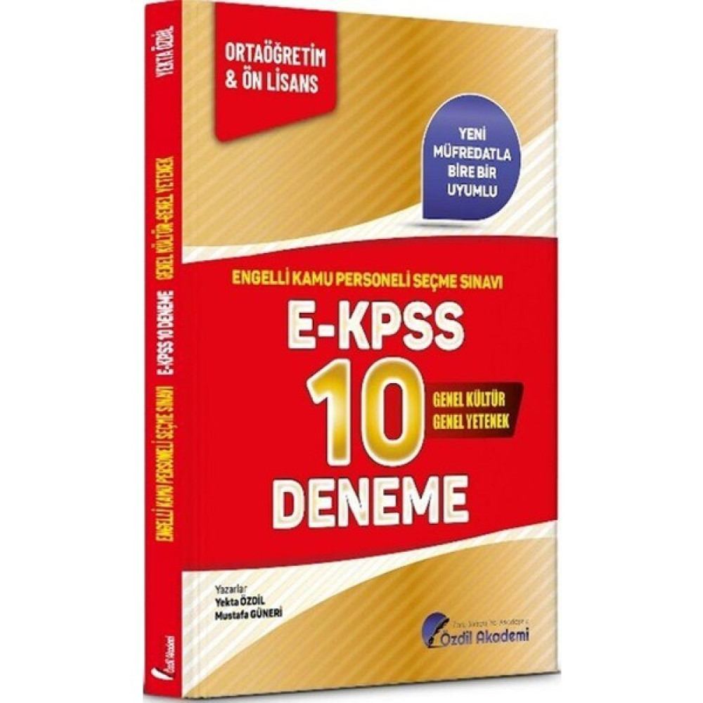 Özdil Akademi E-KPSS Lise Ortaöğretim Ön Lisans 10 Deneme Ders Sınav Kitapları Fiyatı