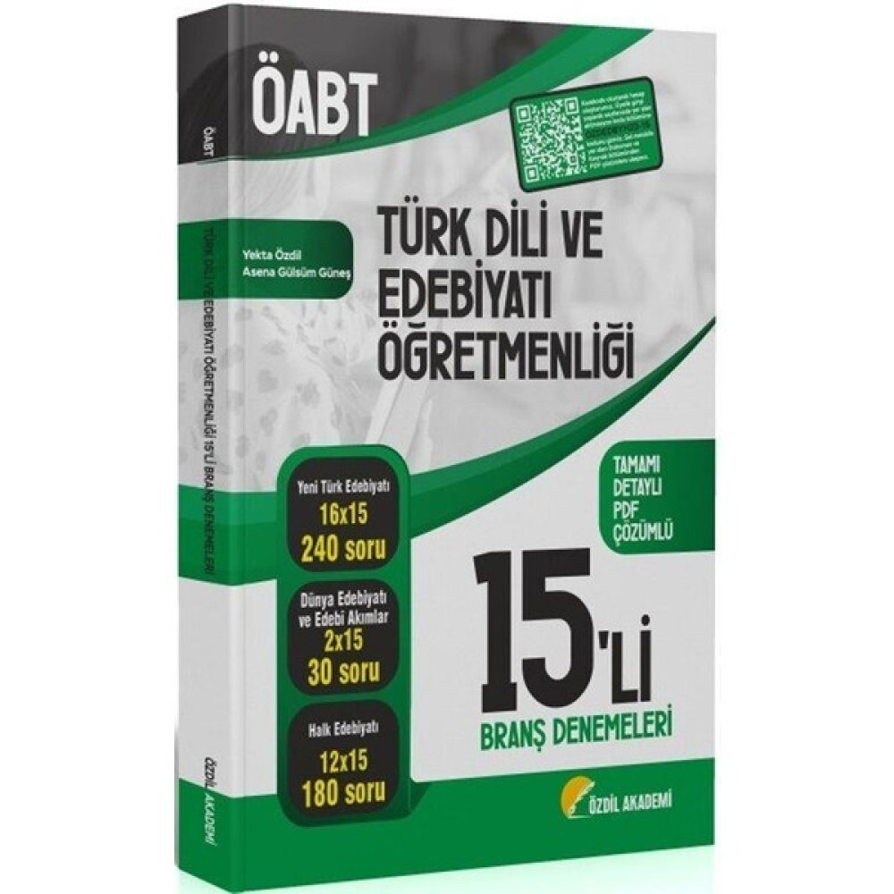 Özdil Akademi ÖABT Türk Dili ve Edebiyatı 15'li Deneme Ders Sınav Kitapları Fiyatı