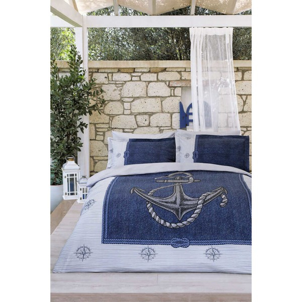 Özdilek - Anchor Denim Tek Kişilik Pamuklu Pike Takımı - Mavi Pike & Pike Takımı Fiyatı