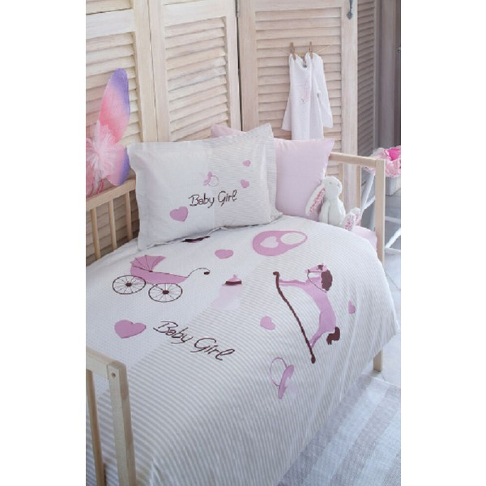Özdilek - Baby Girl Pamuklu Bebek Nevresim Takımı - Pembe - 100 x 150 cm Bebek Nevresim Takımı Fiyatı