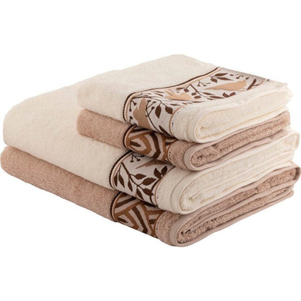 Özdilek Birdy Bambu Havlu Set - 90 x 150 cm - Kahve - Krem Banyo Havlusu Fiyatı