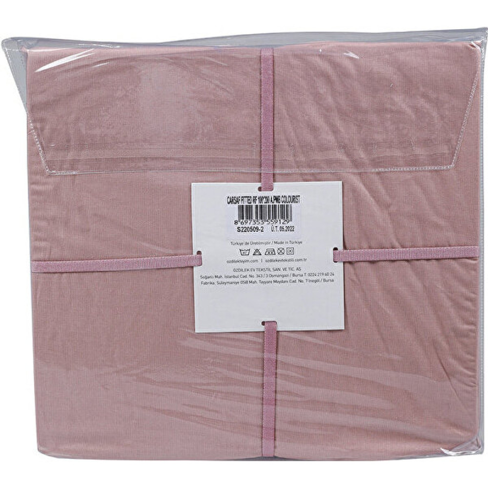 Özdilek Colourist Tek Kişilik Lastikli Fitted Çarşaf 100X200+30 - 100 x 200 cm - Açık Pembe Çarşaf Fiyatı