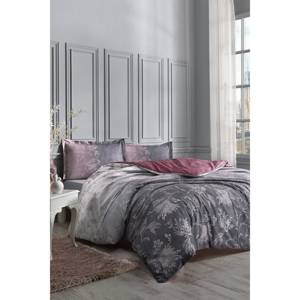 Özdilek Ditsy Çift Kişilik Lastikli Fitted Çarşaf Nevresim Takımı - 200 x 220 cm - Mor Nevresim Takımı Fiyatı