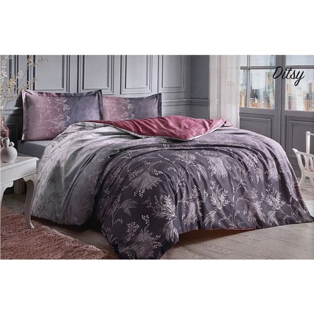Özdilek Dıtsy Nevresim Takımı Çift Kişilik Mor - 240 x 220 cm - Antrasit Bebek Nevresim Takımı Fiyatı
