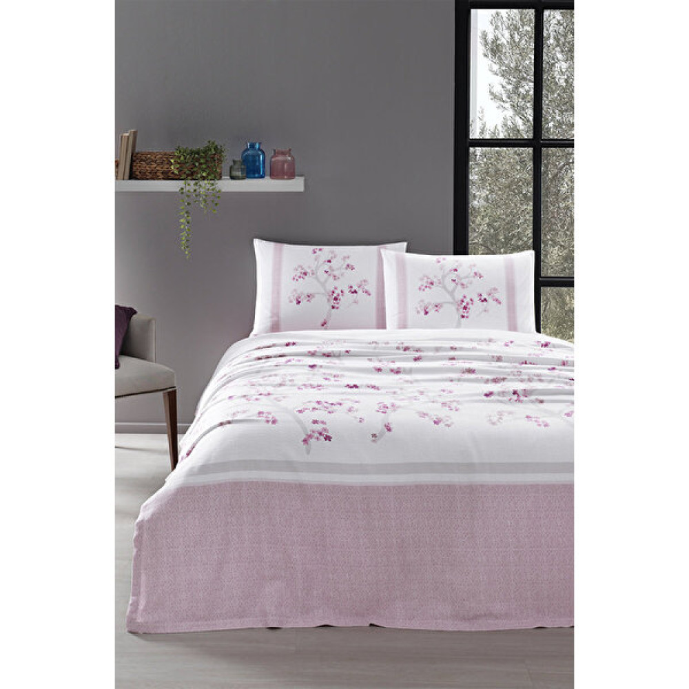Özdilek Florid Çift Kişilik Pike Takımı - Pembe Pike & Pike Takımı Fiyatı