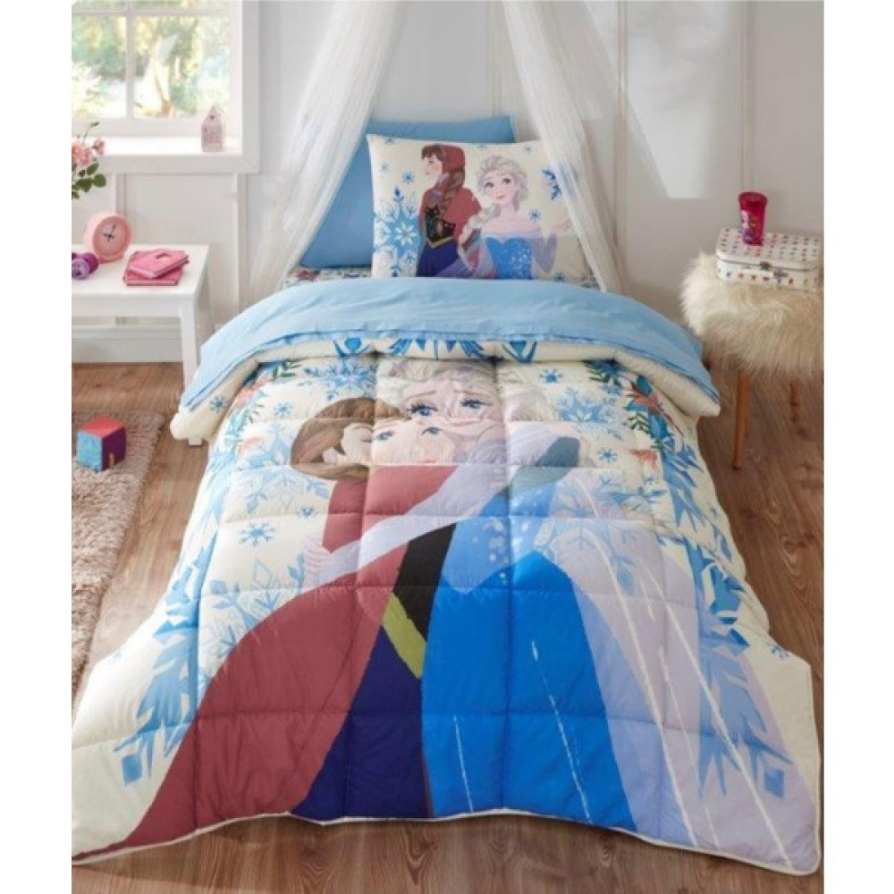 Özdilek Frozen Winter Tek Kişilik Disney Lisanslı Lastikli Fitted Çarşaf Çocuk Uyku Seti - Mavi Yatak Seti / Uyku Seti Fiyatı