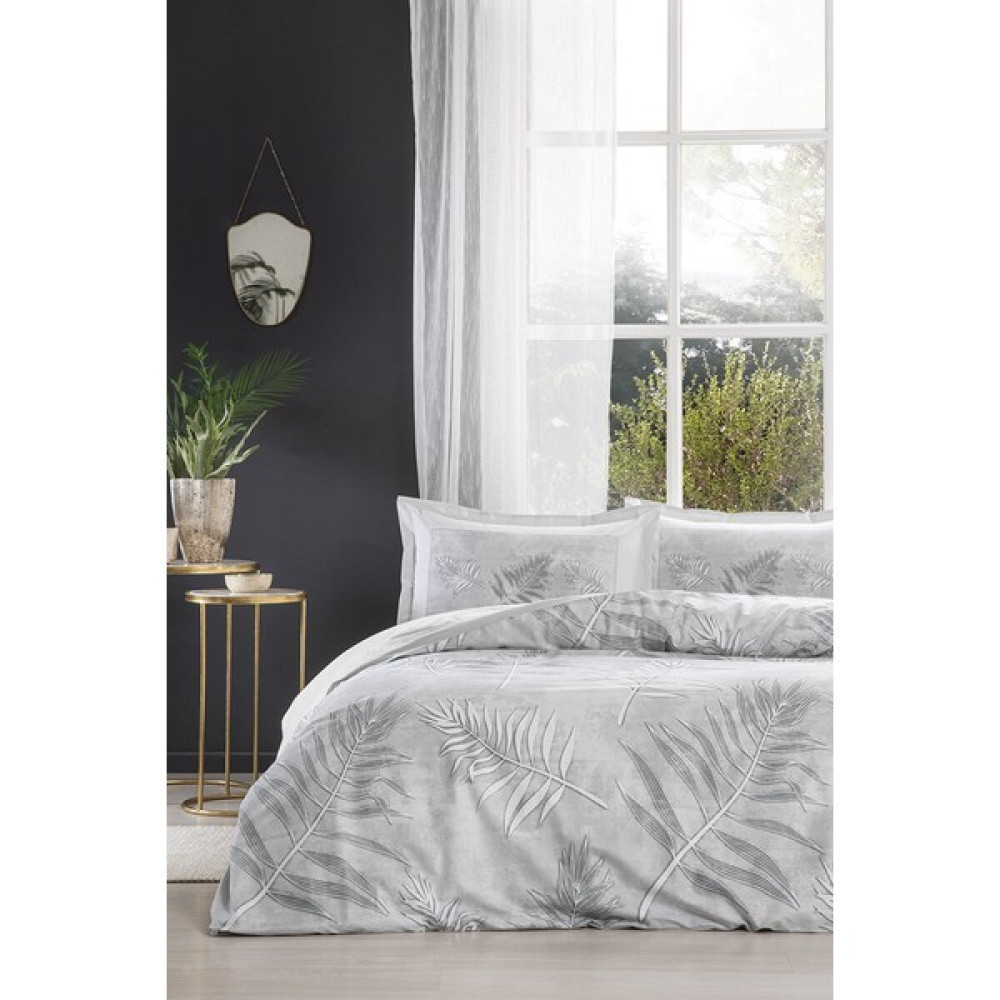 Özdilek Frunze Çift Kişilik Fitted Çarşaflı Nevresim Takımı - 200 x 220 cm - Gri Nevresim Takımı Fiyatı