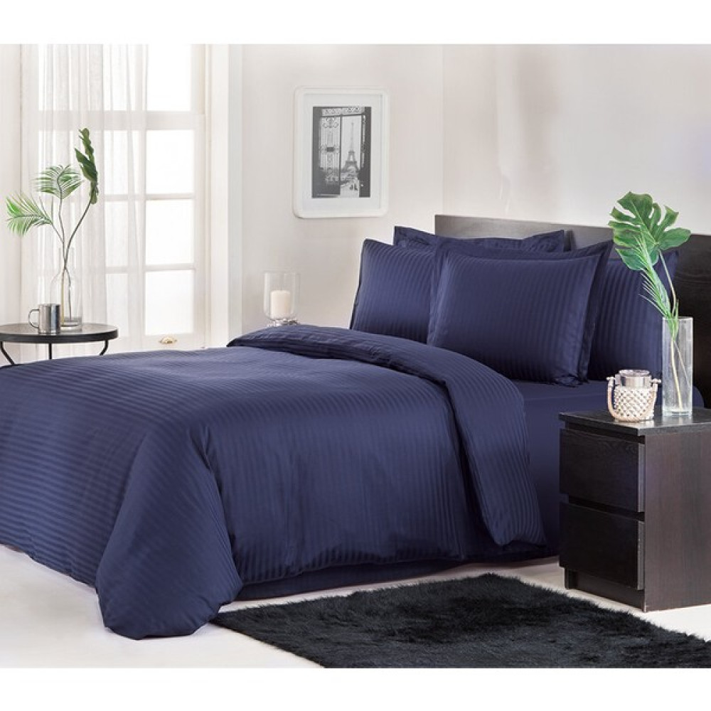 Özdilek Line Çift Kişilik Saten Nevresim Takımı - 200 x 220 cm - Lacivert Nevresim Takımı Fiyatı