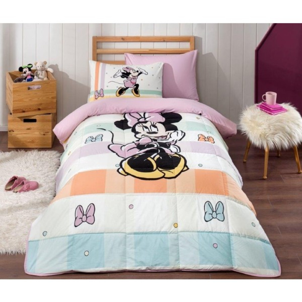 Özdilek Minnie Mouse Happy Sarı Tek Kişilik Lisanslı Çocuk Uyku Seti Yatak Seti / Uyku Seti Fiyatı