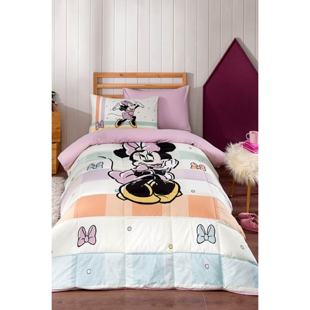 Özdilek Minnie Mouse Happy Tek Kişilik Uyku Seti Fitted Çarşaf Disney Lisanslı - Sarı Yatak Seti / Uyku Seti Fiyatı