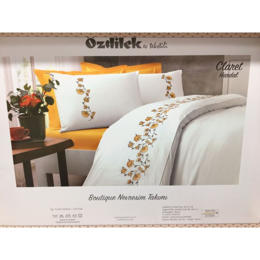 Özdilek Nevresim Tk. Çift Kişilik Boqutıque Hardal Claret Pike & Pike Takımı Fiyatı