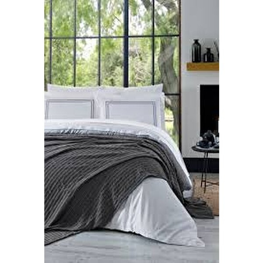 Özdilek Özdilek7 Parça Yatak Örtülü Çeyizlik Nevresim Takımı ( Gelin Seti ) Natural Breeze Antrasit - 235 x 250 cm Yatak Örtüsü Fiyatı