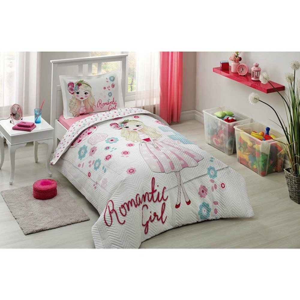 Özdilek Romantıc Girl Kapıtone Set Tek Kişilik Nevresim Takımı - 160 x 220 cm - Pembe Nevresim Takımı Fiyatı