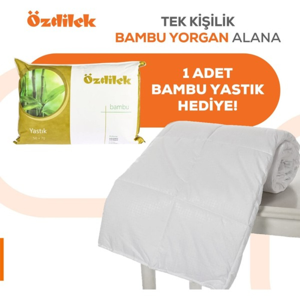 Özdilek Tek Kişilik Bambu Yorgan 1 Adet Bambu Yastık Hediyeli - 155 x 215 cm - 0 Yorgan Fiyatı