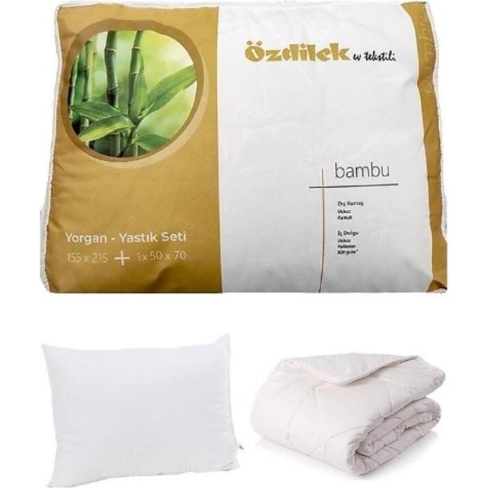 Özdilek Tek Kişilik Bambu Yorgan Yastık Set - Bej - 103 x 188 cm Yorgan Fiyatı