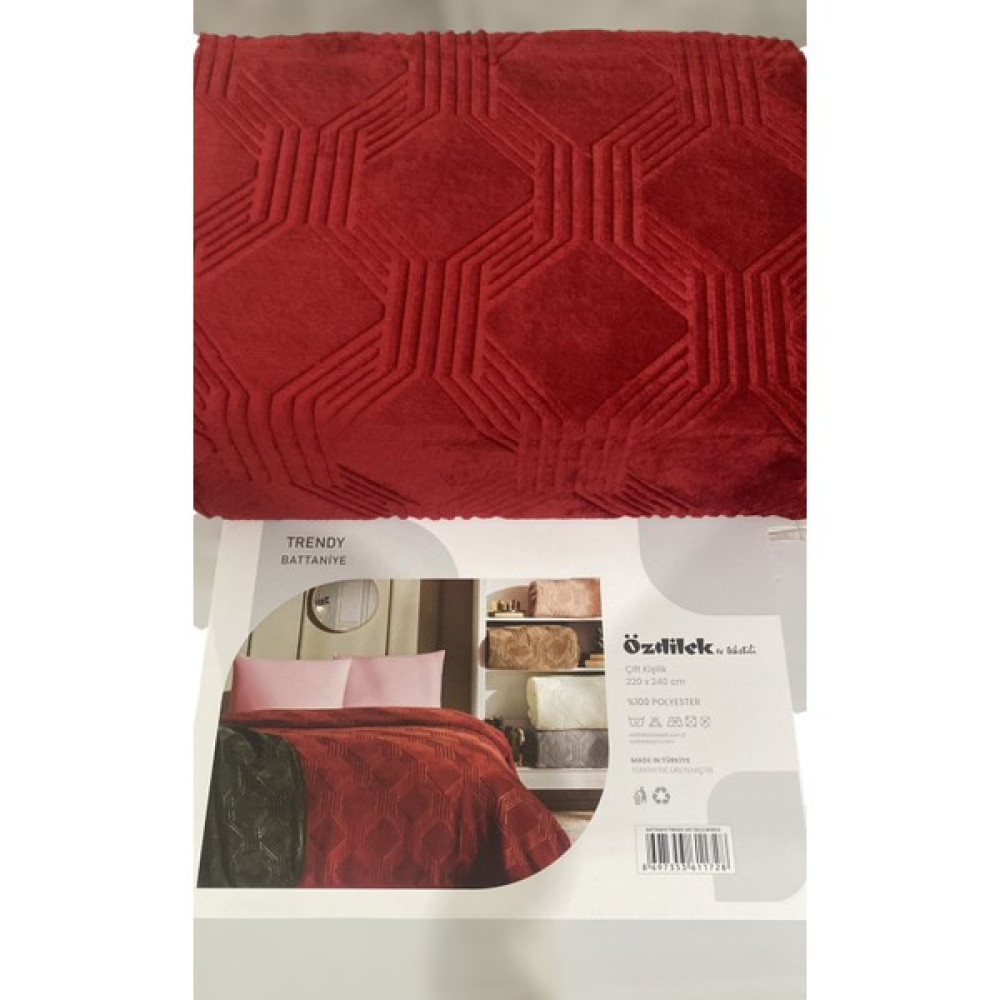 Özdilek Tek Kişilik Battaniye Trendy Art Deco Bordo - 160 x 220 cm Battaniye Fiyatı
