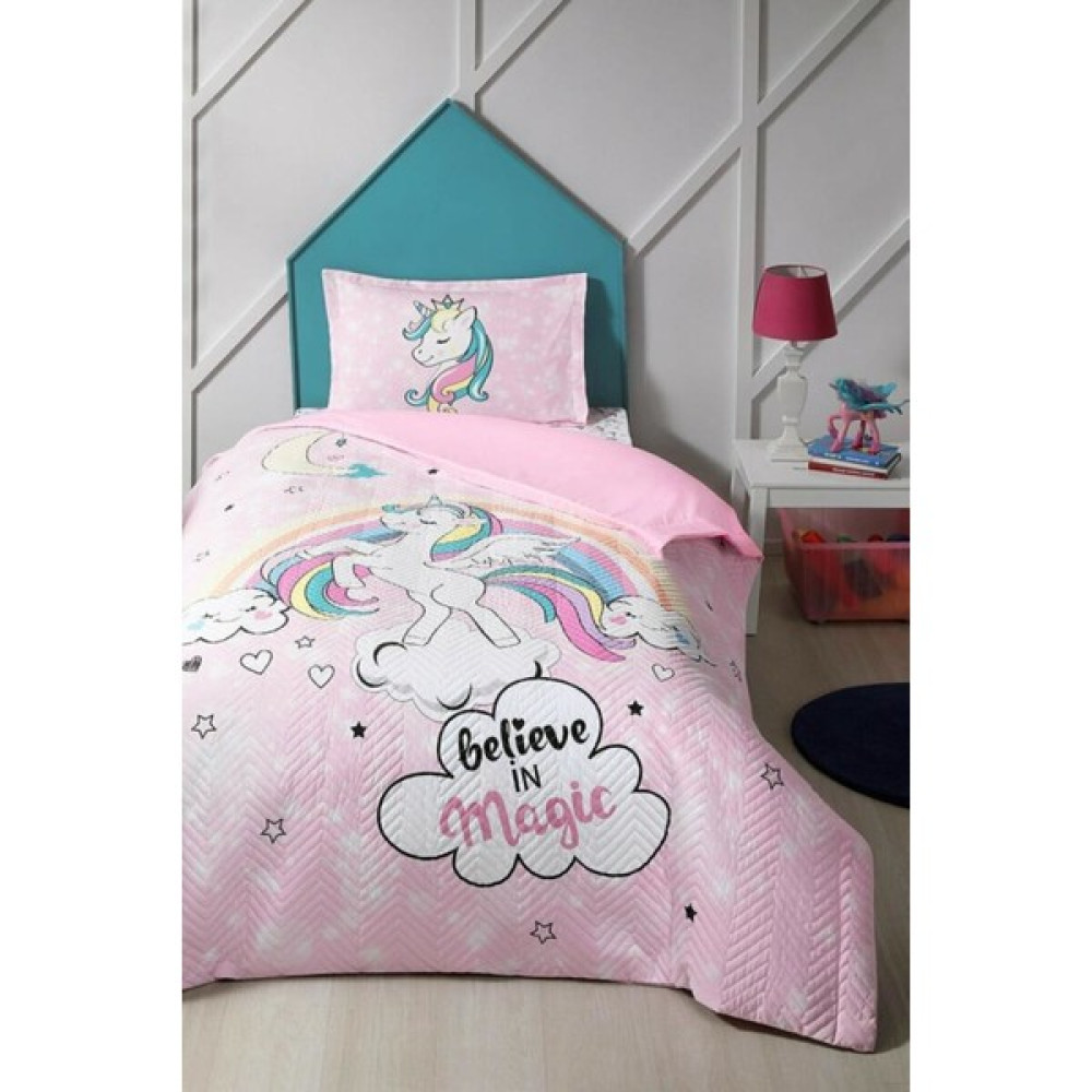 Özdilek Tek Kişilik Kapitone Dört Mevsim Set Unicorn Pembe - 180 x 230 cm Nevresim Takımı Fiyatı