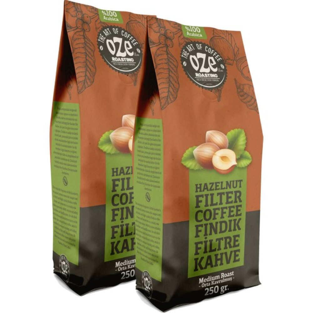 Oze Fındık Aromalı Filtre Kahve 2'li 250G - 500 gr - Çekirdek (Öğütülmemiş) Kahve Fiyatı
