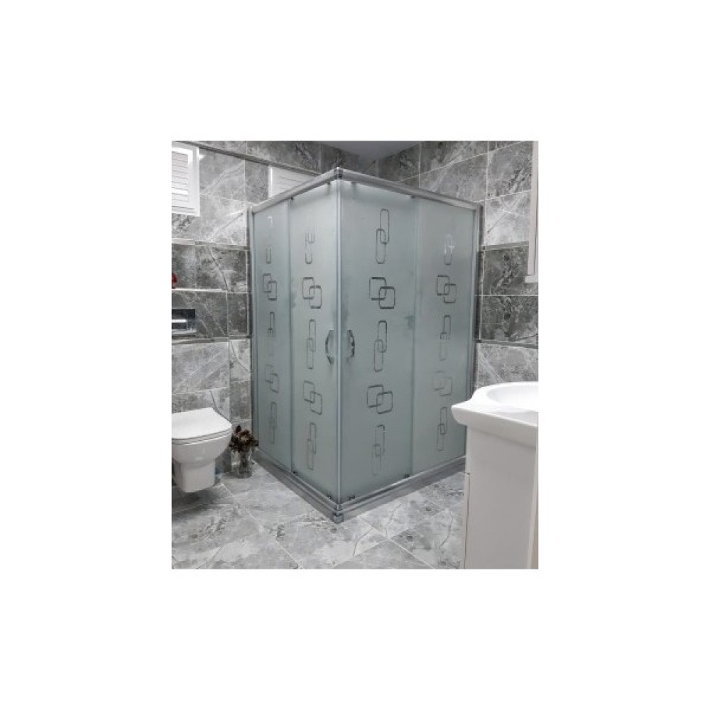 Özel Duş Özelduş 5 mm Parlak Profil Desenli Cam 90*90 cm H180 cm Duşakabin Fiyatı