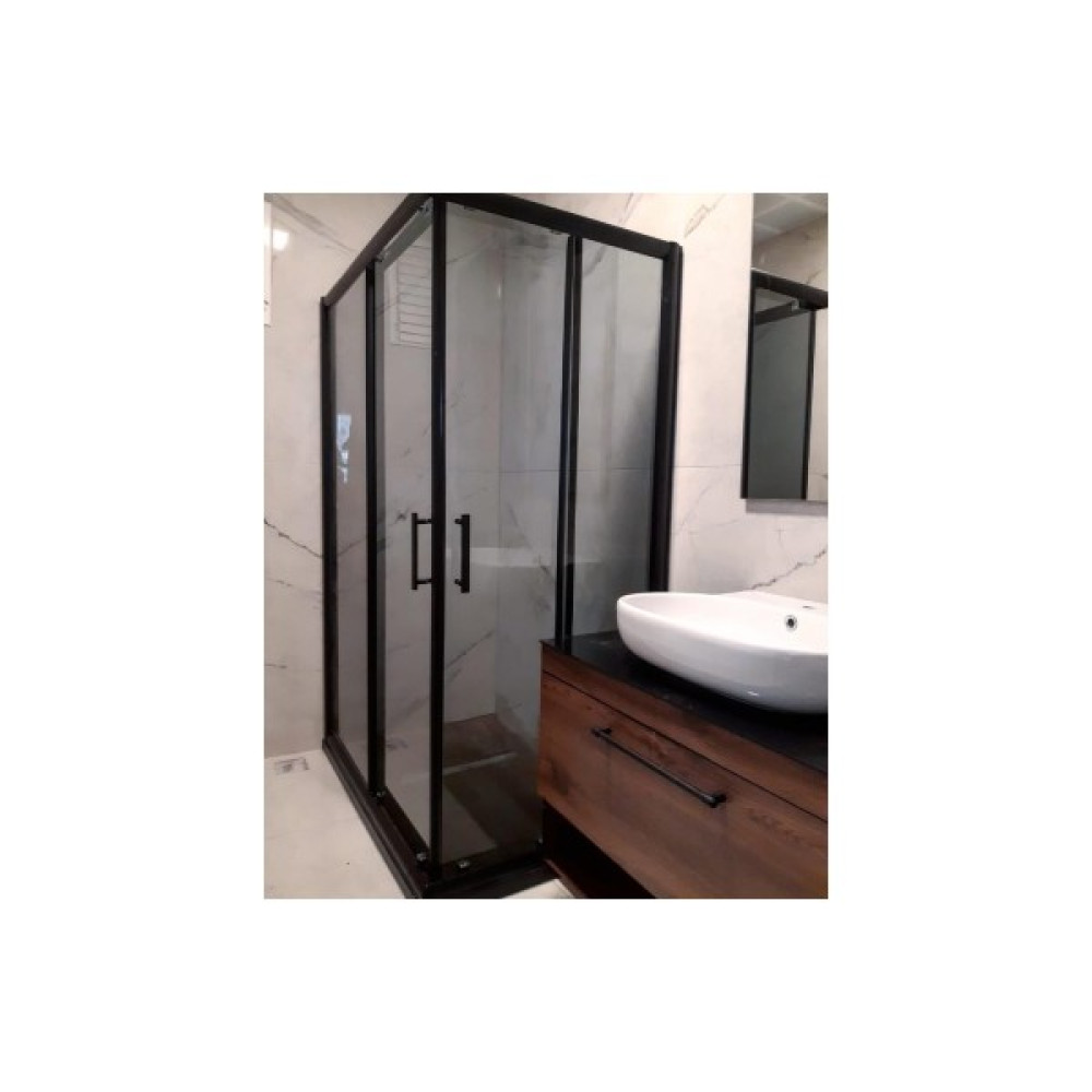Özel Duş Özelduş 90*90 cm 5 mm Füme Cam Siyah Profil - Yok Duşakabin Fiyatı