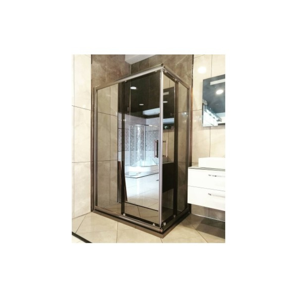 Özel Duş Özeldus Özelduş 90*90 cm 6 mm Aynalı Cam Bronz Profil Köşe Açılır Sistem - Yok Duşakabin Fiyatı