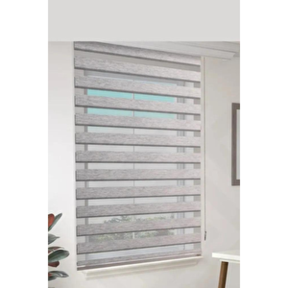 Özel Jaluzi Gri Bambu Kumaş Zebra Stor Perde Etek Dilimsiz 1. Kalite 230x200 cm Stor Perde Fiyatı