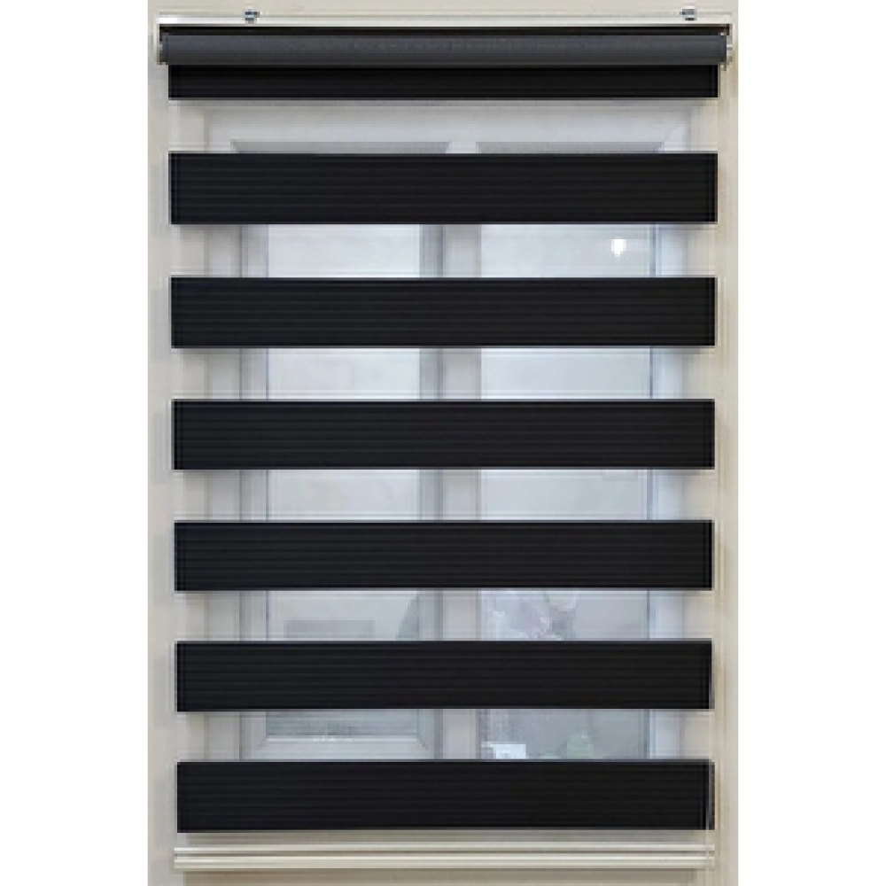 Özel Jaluzi Siyah Geniş Piliseli Zebra Perde 80x100 cm Stor Perde Fiyatı