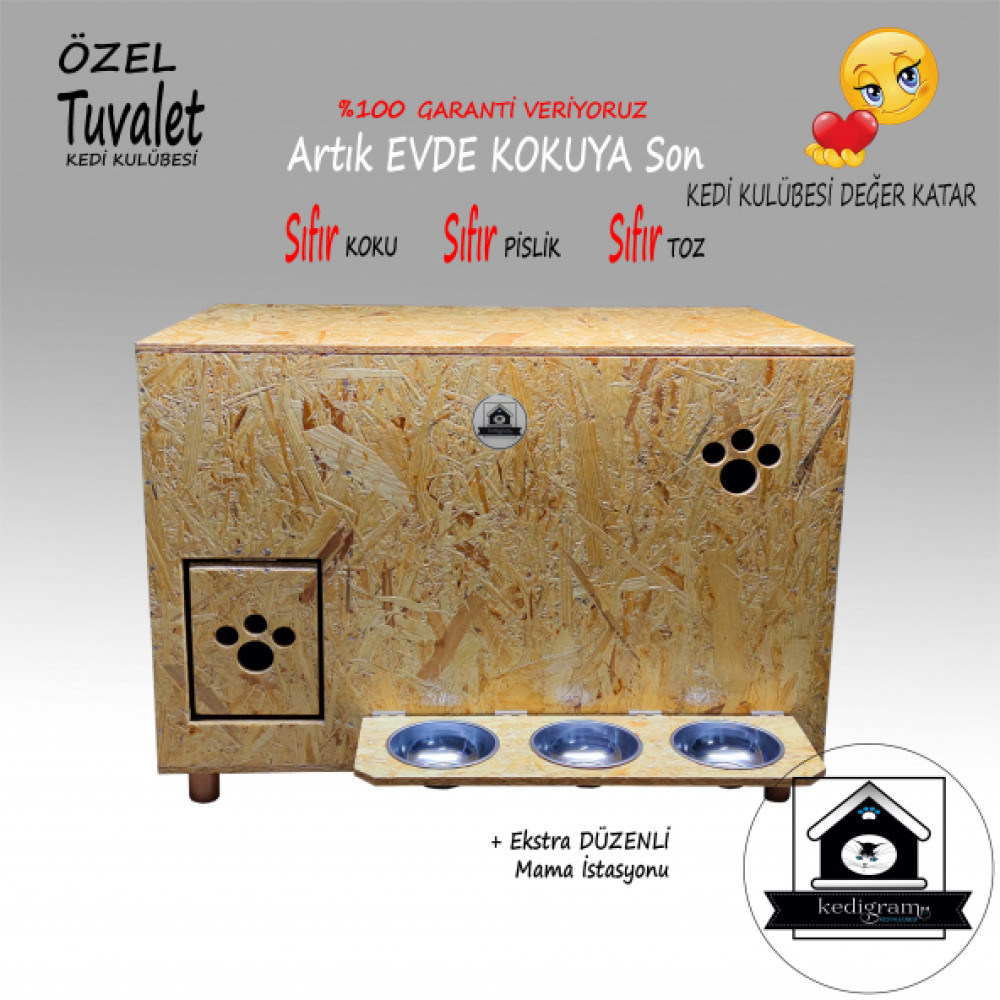 Ozel Kedi Tuvaleti - Garanti Veriyoruz - Sifir Koku Sifir Toz - Temiz Ev Temiz Hava Kapali Tuvalet Kabi Evcil Hayvan Ürünleri Fiyatı