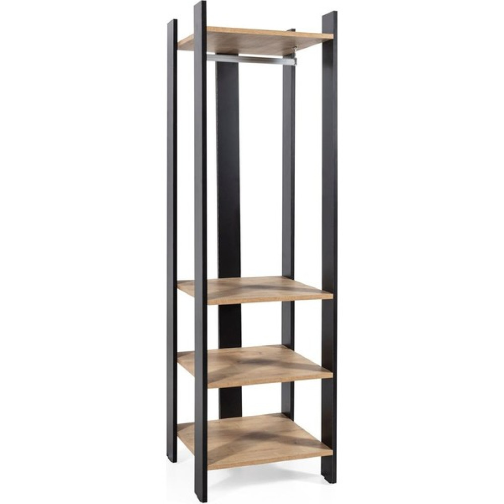 Özel Yapım Vest Organizer, Elbise Askılığı, Kapaksız Eşya Dolabı, Modern, Şık (Siyah-Safirmeşe) - Ceviz - Siyah Gardrop & Dolap Fiyatı