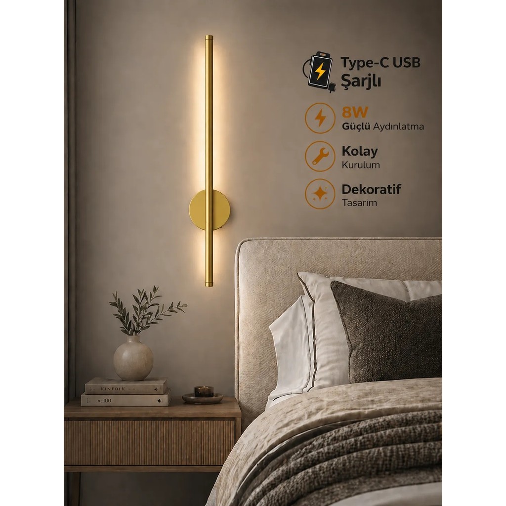 Özer Light Leila 75CM / USB Şarjlı / Eskitme(bronz) / Resim / Tablo / Ayna / Duvar / Ledli Aplik 3200K Günışığı - Eskitme Kanvas Tablo Fiyatı