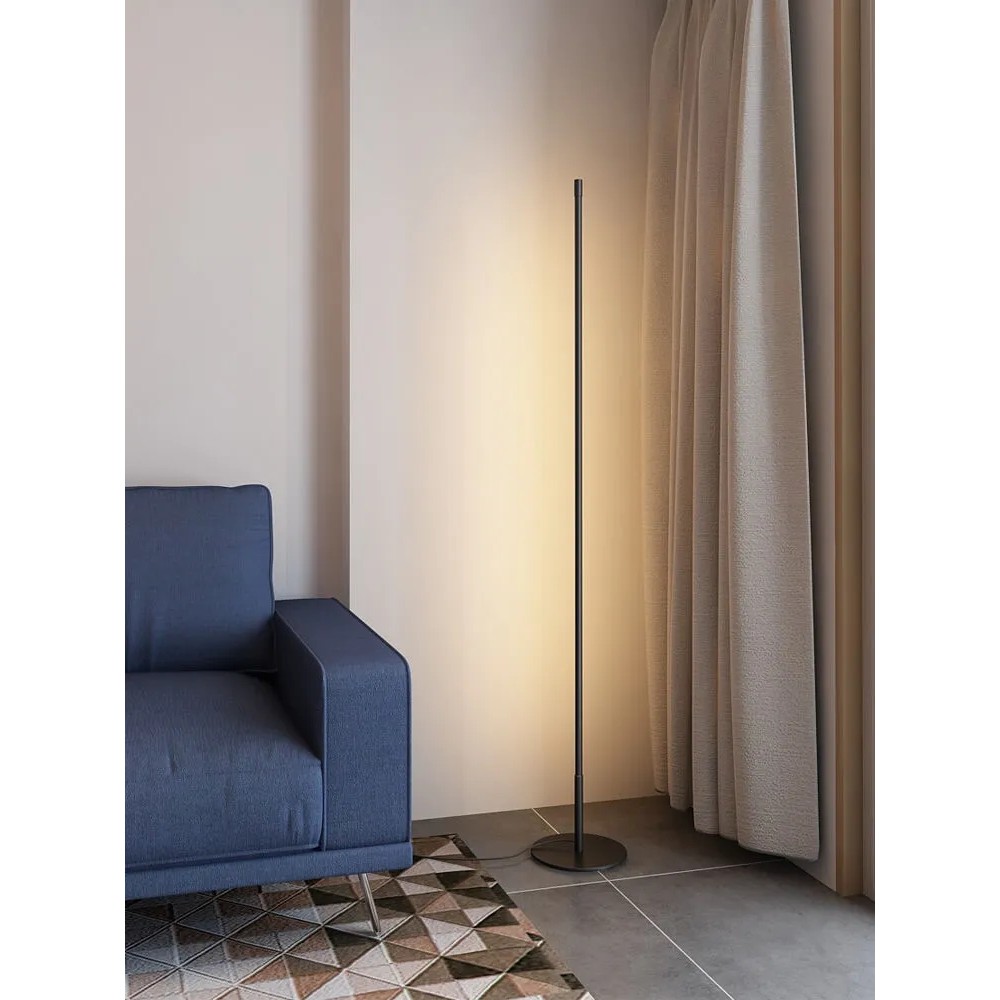Özer Light Premium Dekoratif Köşe Kumandalı LED Lambader 3000K Gün Işığı Alüminyum Ayaklı Modern Tasarım - Siyah Diğer Fiyatı