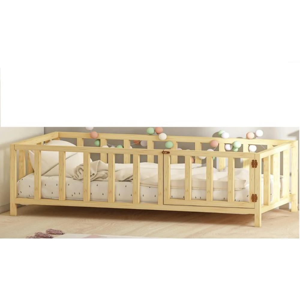 Özgök Tarım Kapılı Unisex Montessori Bebek ve Çocuk Karyolası Doğal Ahşap Yatak - 120 x 200 cm Karyola Fiyatı
