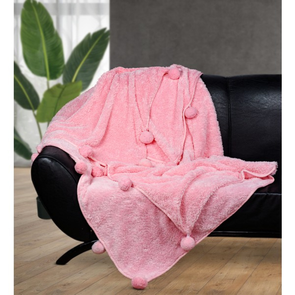 Özgüner Oyuncak Ponponlu 200*220 cm Pelüş Tv Battaniyesi - Pembe - 200 x 220 cm Battaniye Fiyatı