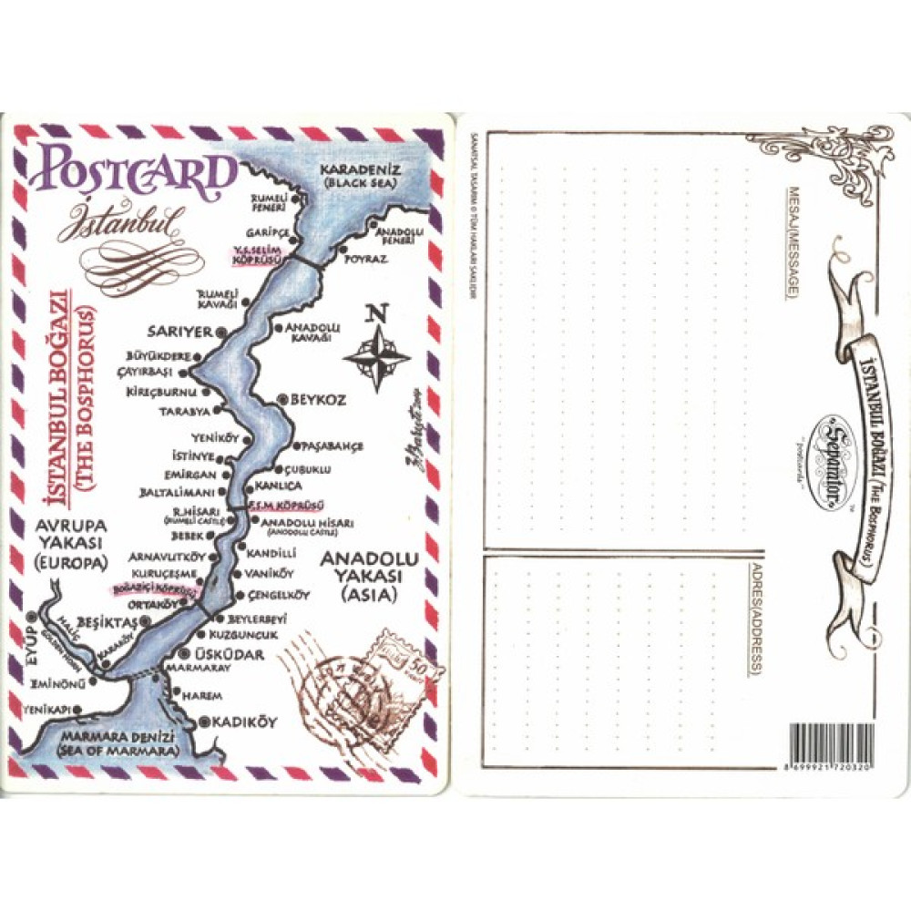 Özgür - Nostalji Istanbul Boğazı Kartpostal Tebrik Kartı Defter & Kağıt Ürünleri Fiyatı