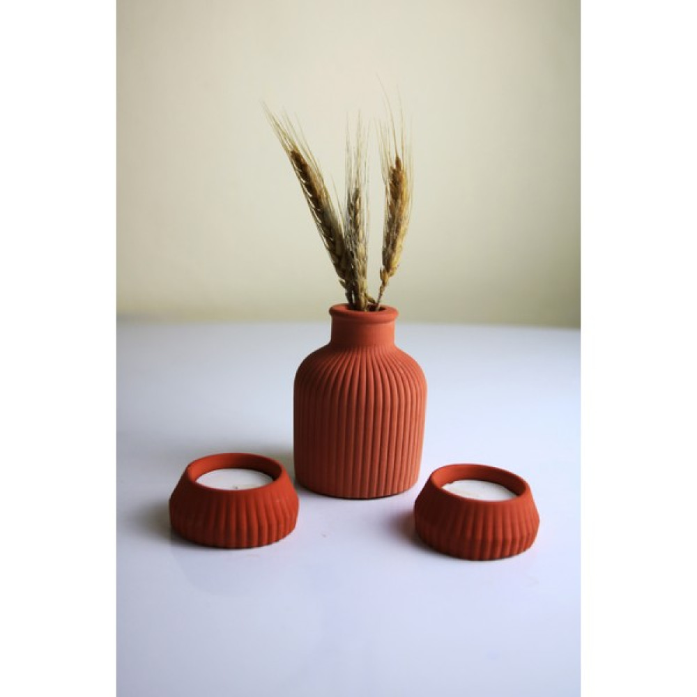 Özgür Sanat Atölyesi Dekoratif Iskandinav Vazo Tealight Mumluk Set Ev Dekorasyon Vazo Fiyatı