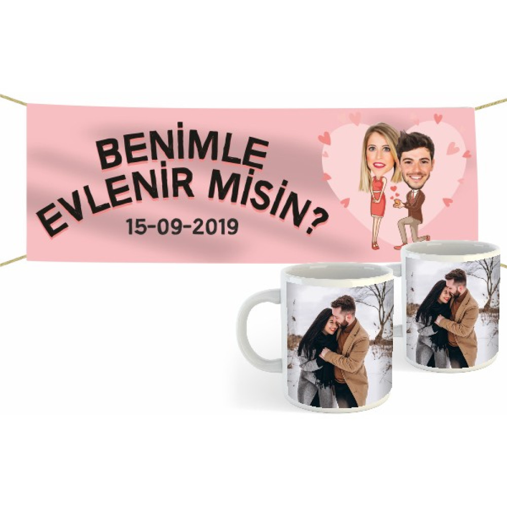 Özgüvenal Evlilik Teklifi Kumaş Pankart 15 - Renkli Oto Boyaları Fiyatı