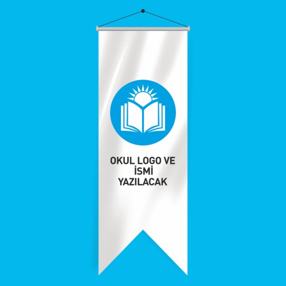 Özgüvenal Okul Logo Basklı Kırlangıç Flama 70 x 200 cm Oto Boyaları Fiyatı
