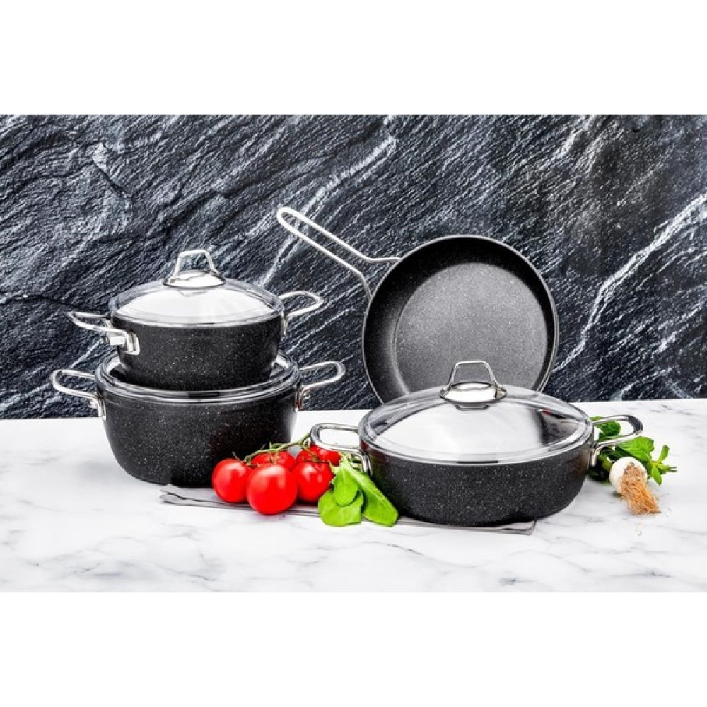 Özlife Hüma 7 Parça Siyah Granit Tencere Seti- 614 - 20 cm Tencere / Tava Setleri Fiyatı