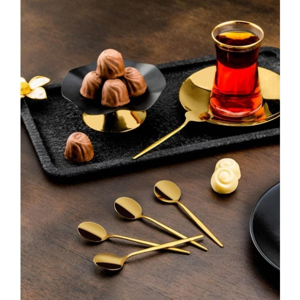 Özlife Mess 6'lı Çay Kaşık Titanyum Gold - Gümüş Çatal / Kaşık / Bıçak Takımları Fiyatı