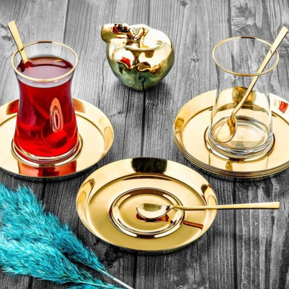 Özlife Mess Titanyum 12 Parça Çay Seti Gold Fincan / Bardak / Kahve Takımı Fiyatı